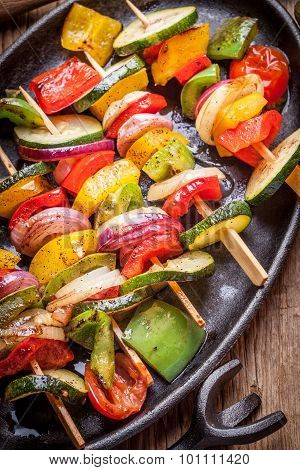 Vegetable Skewers.