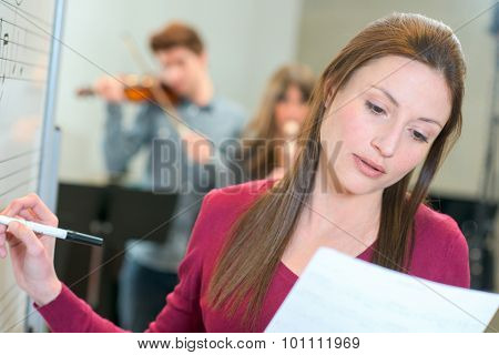 Music teacher at work