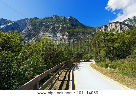 Bicycle Lane In Sarca Valley - Trentino Italy