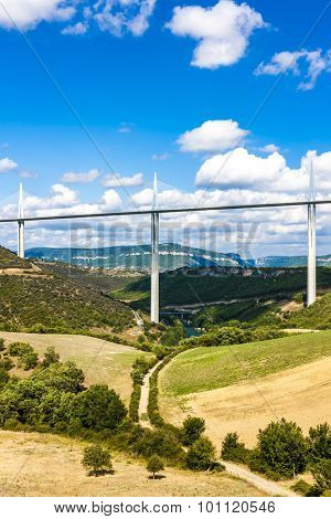 Millau Viaduct, Aveyron, Midi Pyrenees, France
