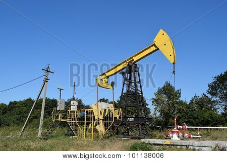 The Pumping Unit As The Oil Pump Installed On A Well