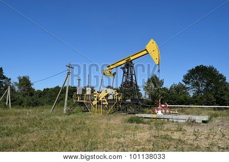The Pumping Unit As The Oil Pump Installed On A Well