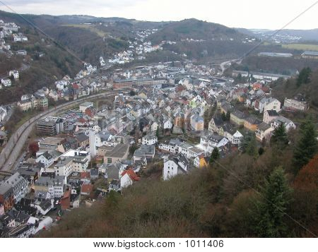 Kuş görünümü Idar-Oberstein, Almanya'nın göz