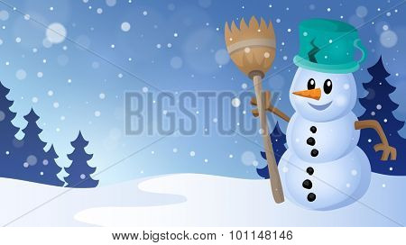 Winter snowman topic image 4 - eps10 vector illustration.