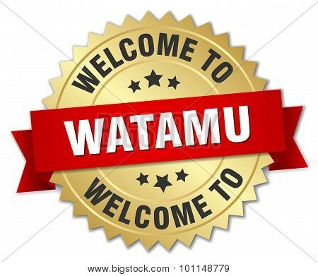 Watamu 3D Gold Badge With Red Ribbon