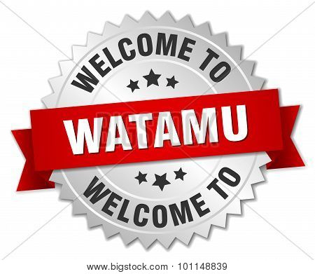 Watamu 3D Silver Badge With Red Ribbon