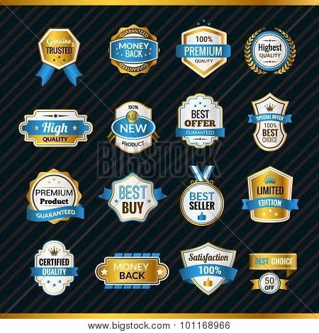 Luxury Labels Gold And Blue