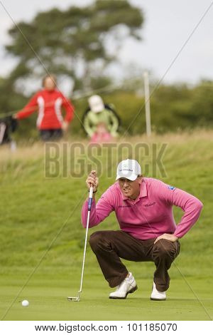 GLENEAGLES SCOTLAND, 28 AUGUST 2009. Maarten Lafeber (NED) competing in the second round of the European Tour Johnnie Walker Championship.