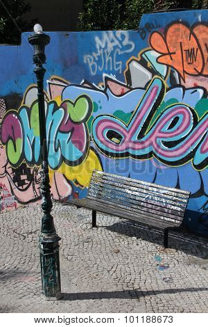 A Bench In Calcada Do Lavra Street