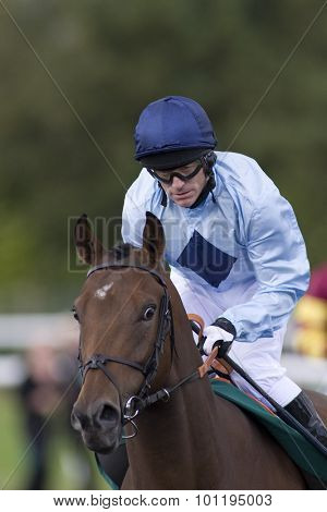 LINGFIELD PARK, ENGLAND. 04 SEPTEMBER 2009. Kieren Fallon of Ireland returns to horse racing after serving a drugs suspension imposed by the French Authorities.