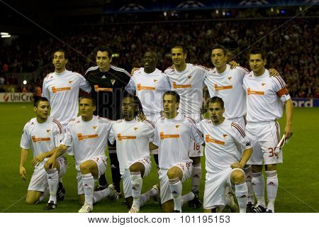 LIVERPOOL ENGLAND. 16 SEPTEMBER 2009. Debreceni VSC at the Champions League Group E, match between Liverpool FC and Debreceni VSC at Anfield.