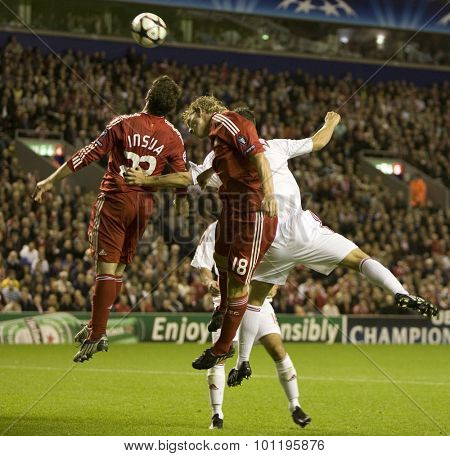 LIVERPOOL ENGLAND. 16 SEPTEMBER 2009.  playing in the Champions League Group E, match between Liverpool FC and Debreceni VSC at Anfield.