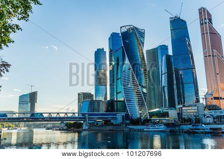 Moscow, Russia - August 31, 2015: The Moscow International Business Center in Moscow. MIBC is one of the largest construction projects in Europe