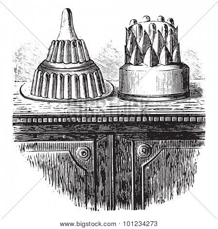 Jelly sweets, vintage engraved illustration.
