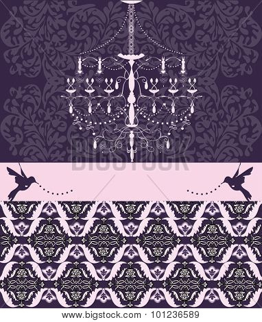 Vector vintage wedding card design