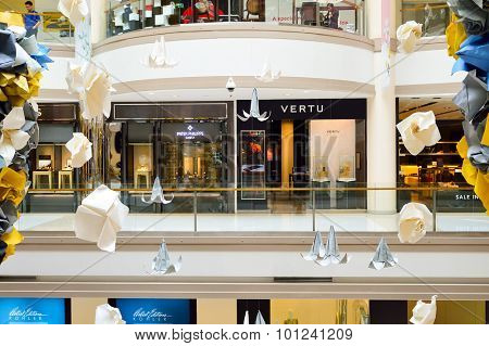 BANGKOK, THAILAND - JUNE 20, 2015: shopping center interior. Shopping centres such as Siam Paragon, Central World Plaza, Emperium, Gaysorn and Central Chidlom become shopping Mecca for shopaholics