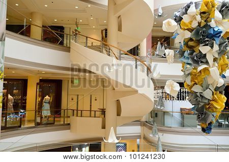 BANGKOK, THAILAND - JUNE 20, 2015: shopping center interior. Shopping centres such as Siam Paragon, Central World Plaza, Emperium, Gaysorn and Central Chidlom become shopping Mecca for shopaholics