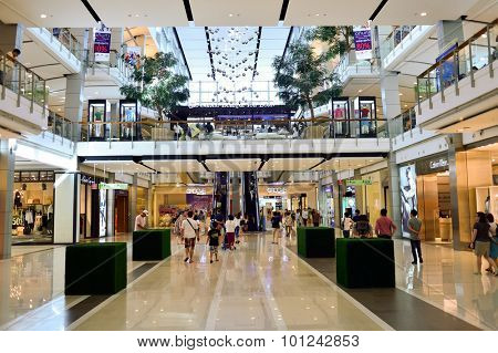 BANGKOK, THAILAND - JUNE 20, 2015: shopping center interior. Shopping centres such as Siam Paragon, Central World Plaza, Emperium, Gaysorn and Central Chidlom become shopping Mecca for shopaholics