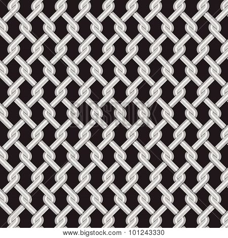 Metallic Grill Weave Texture With Dark Background, Vector Illustration