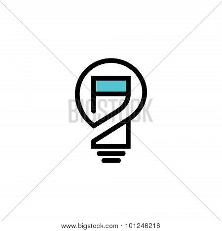 Electricity control center abstract sign. Design template Isolated on a white background