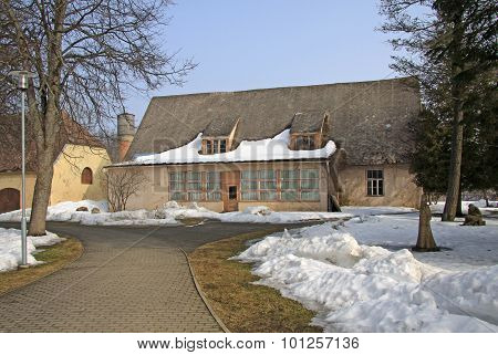 Sigulda, Latvia - March 17, 2012: Sigulda Castle Outhouse