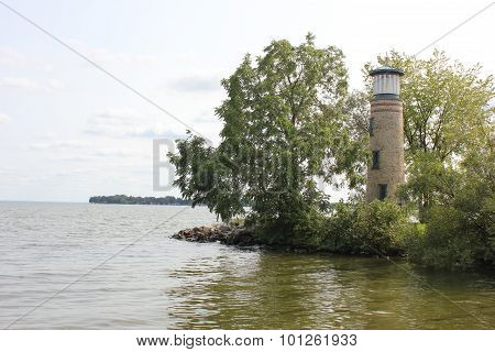 Asylum Point Lighthouse at Lake Winnebago in Wisconsin