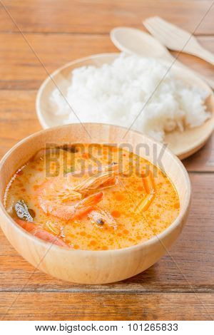Spicy Soup And Jasmine Rice Thai Easy Meal