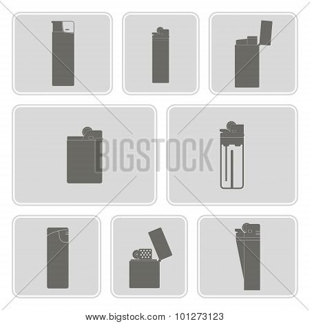 monochrome icon set with lighter