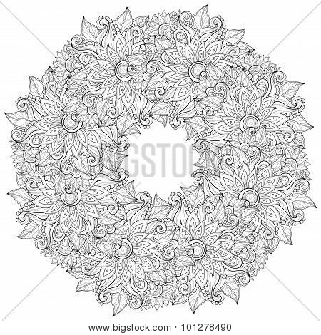 Vector Monochrome Floral Background