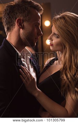 Attractive Woman Seducing Handsome Man