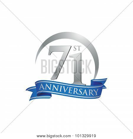 71st anniversary ring logo blue ribbon