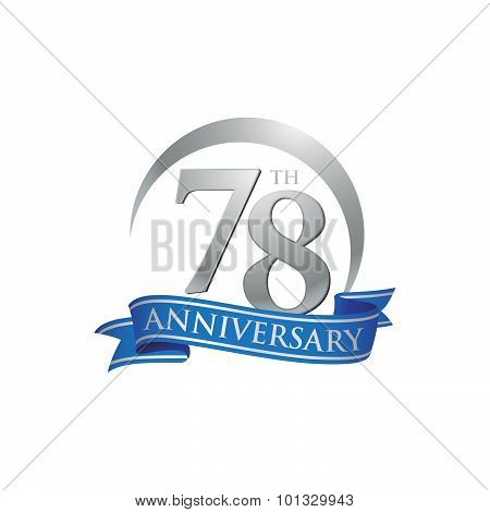 78th anniversary ring logo blue ribbon