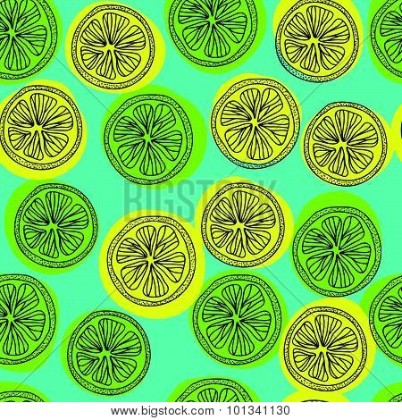 Seamess Pattern With Lemon Slices