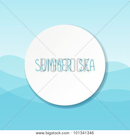 Text Summer Sea On Blue Background.