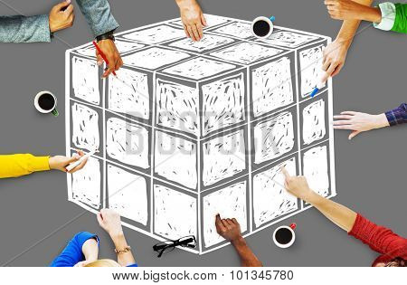 Cube Dice Dimension Logic Mind Thinking Concept