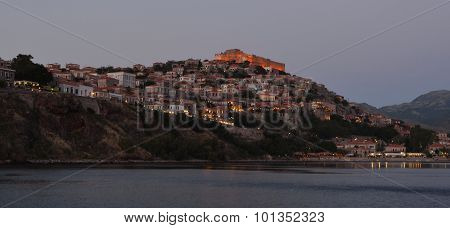 Molyvos Lesvos in the evening