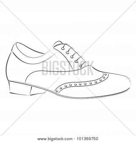Sketched man s shoe