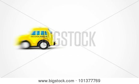 Caricature Of A Fast School Bus