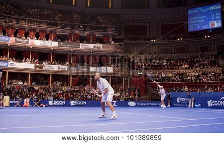 LONDON, ENGLAND. 05 DECEMBER 2009 -    A general view of the ATP Champions Tour match during the AEGON Masters Tennis, Royal Albert Hall, London.