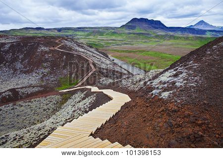 Grabrokarfell viewed from Grabrok crater, Iceland