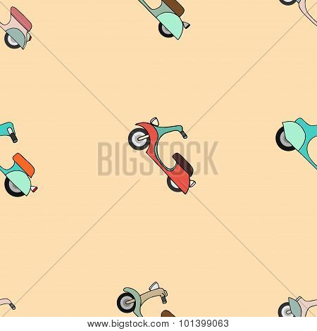Seamless texture with color scooters