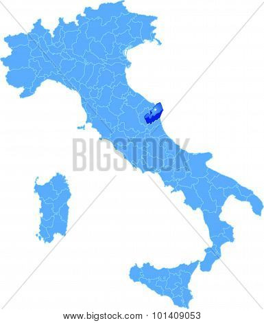 Map Of Italy, Fermo