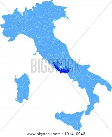 Map Of Italy, Latina