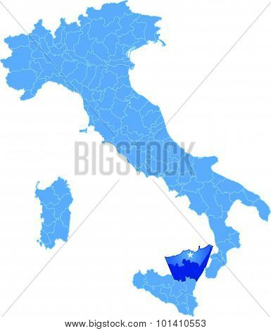 Map Of Italy, Messina