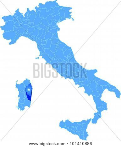 Map Of Italy, Ogliastra