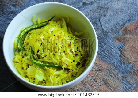 Cabbage stir fried roasted  Indian style