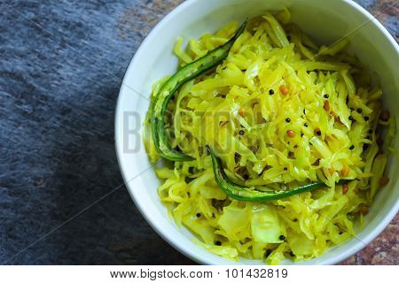 Cabbage stir fried roasted  Indian style