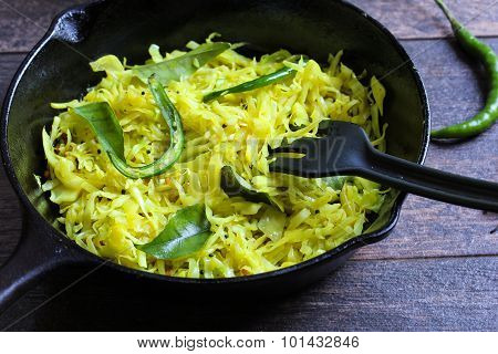 Cabbage stir fried roasted  Indian style