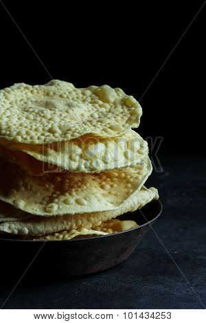 Pappadam Indian cracker snack made with urad daal