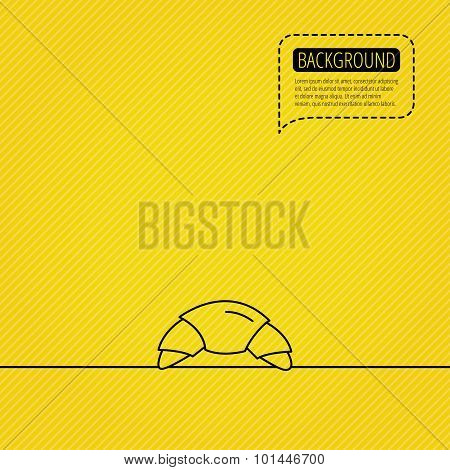 Croissant icon. Bread bun sign.